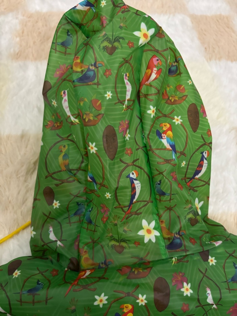 Disney Enchanted Tiki Room Green Hooded Rain Jacket - Picture 9 of 9